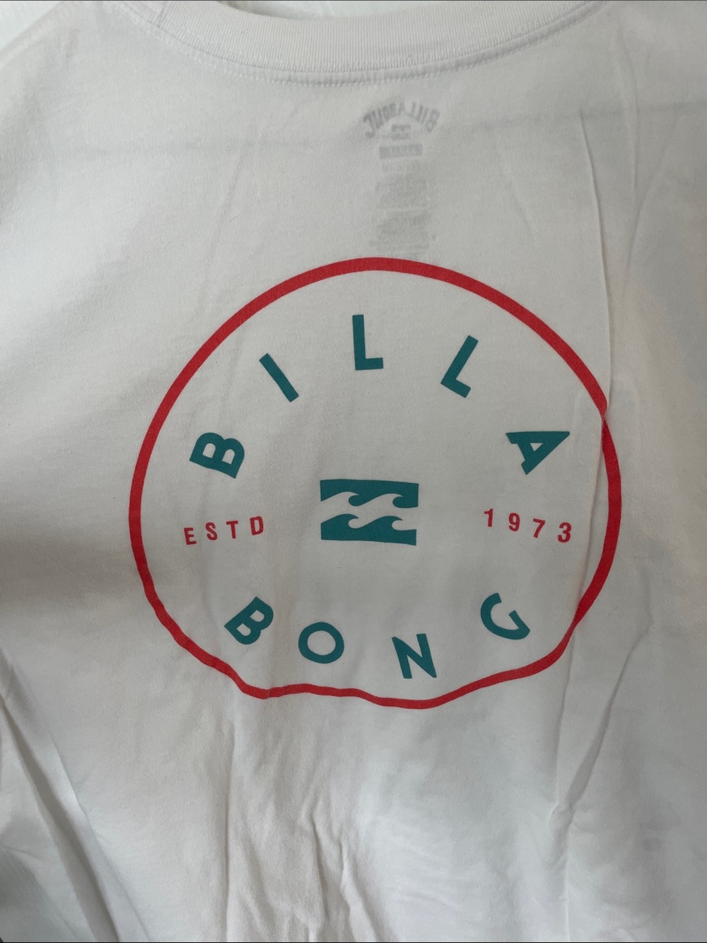 Billabong White Short-Sleeve Tee with Small Chest Emblem